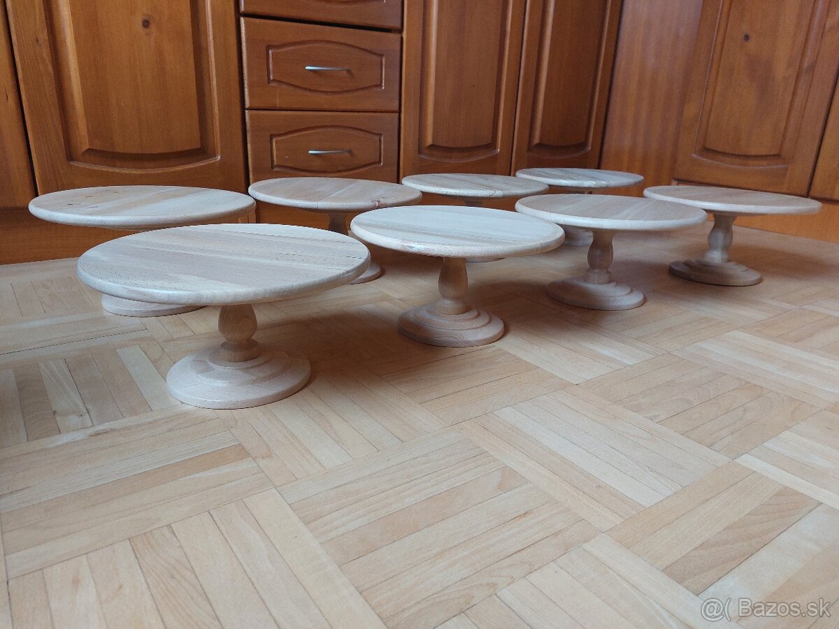 Drevený podnos na tortu, koláče, chlebíčky - 13