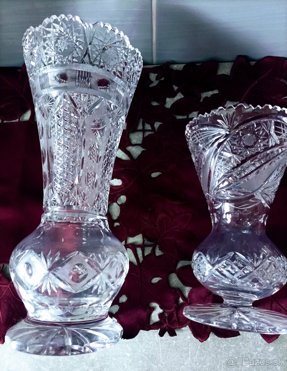 Krištáľ - vázy, poháre, misa - 13