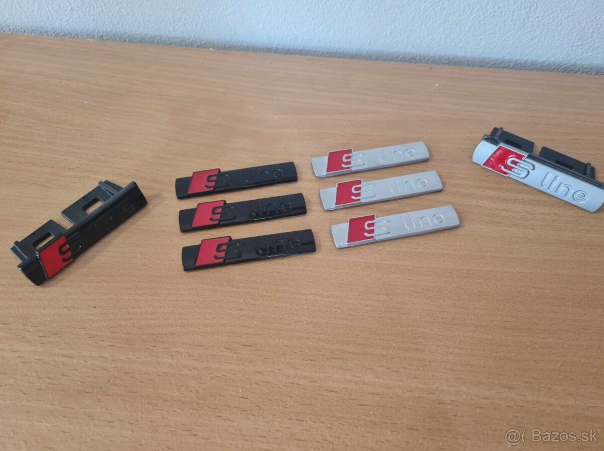 Cierne a sive Napisy S-LINE pre AUDI - 13