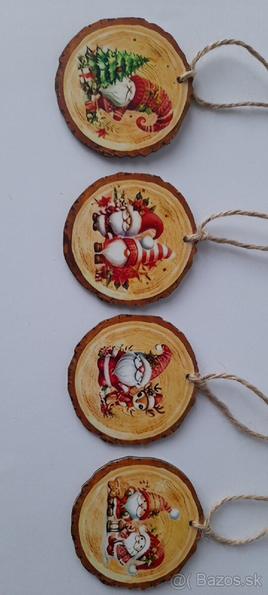 Vianočné drevené stromčeky, ozdoby - 13