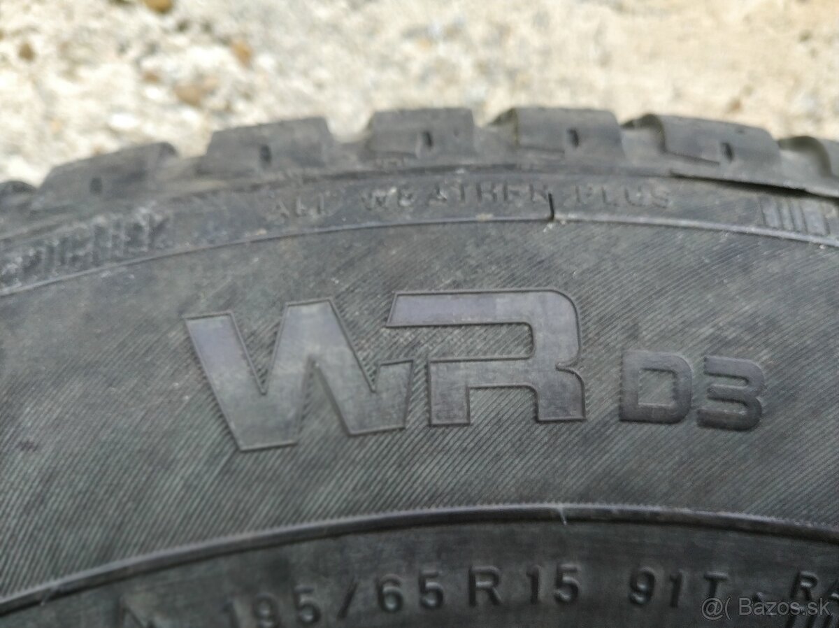 Zimná sada Nokian 195/65 R15 na diskoch VW 5x100 - 13