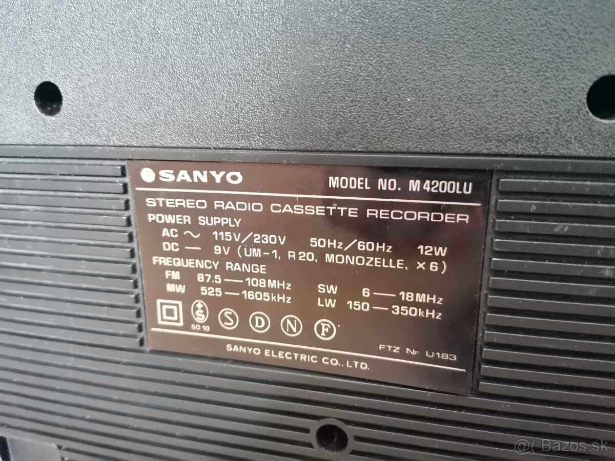 RÁDIOMAGNETOFON SANYO M-4200LU - 13