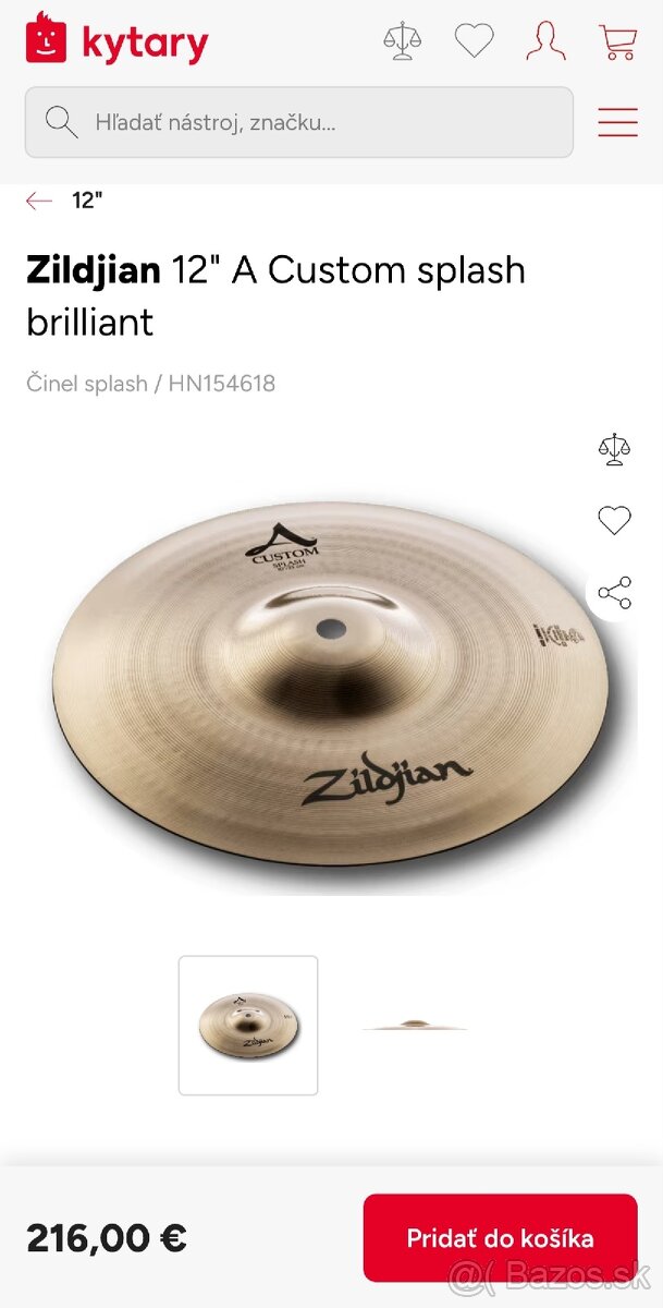 PREDAM SPLASH ZILDJIAN A CUSTOM 12" - 13