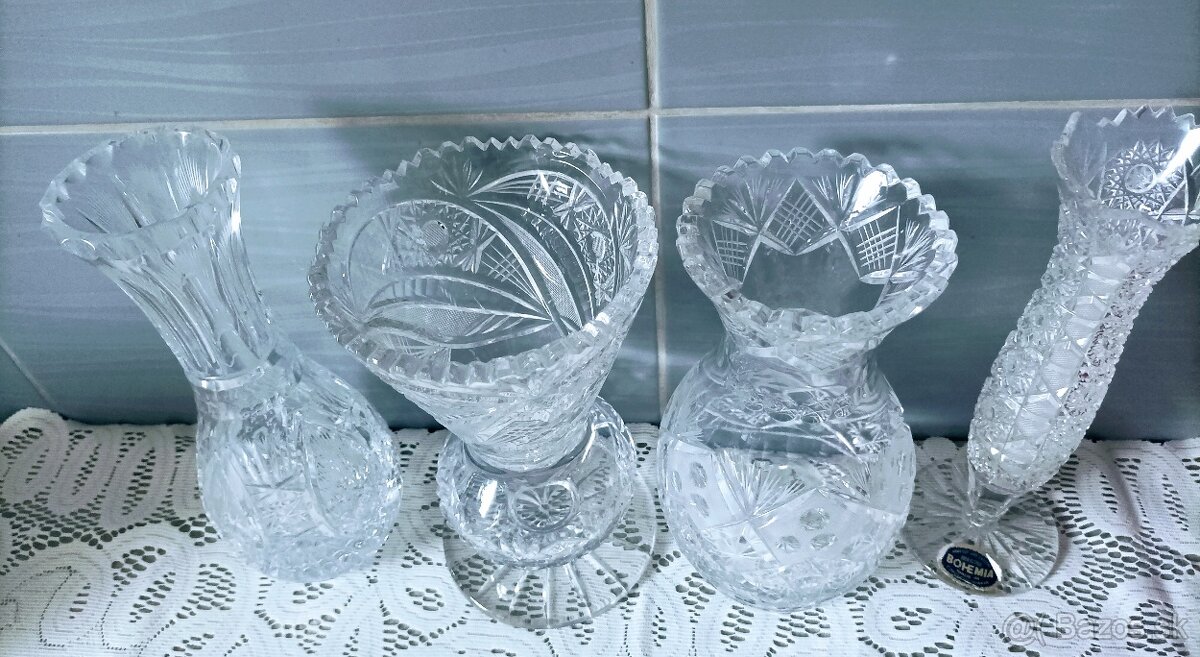 Krištáľ - misa , poháre, - 13