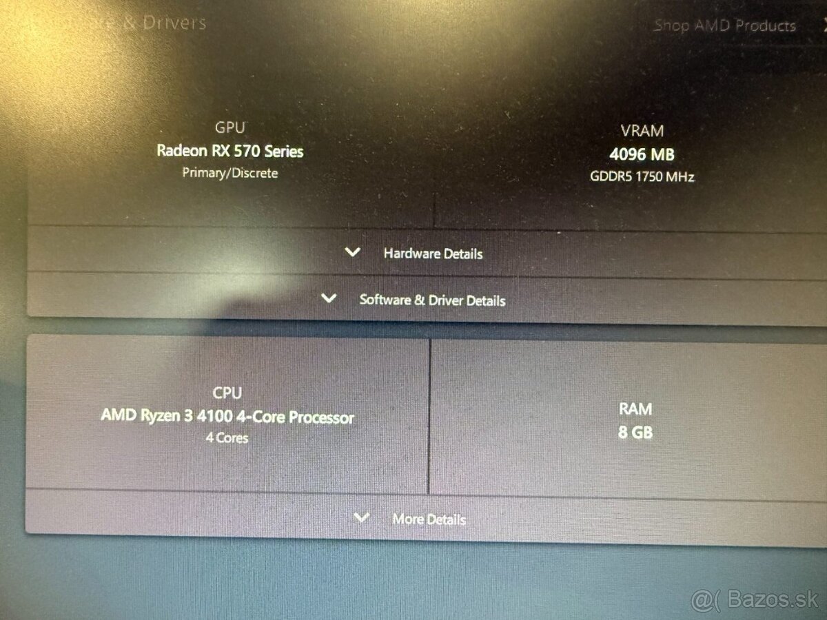 Herný počítač Ryzen 3 4100 / 8 GB / RX 570 4 GB / 250gb SSD - 13