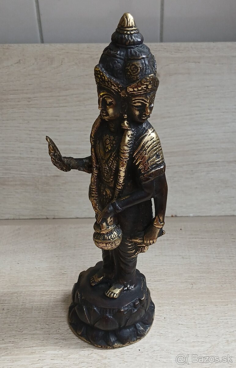 Ručne vyrobená sada troch bronzových Hindských božstiev - 13