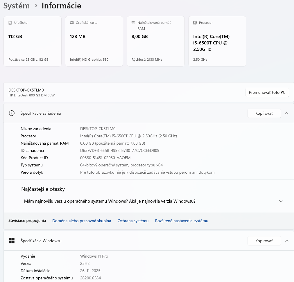 počítač HP EliteDesk G3 DM 35W - 13