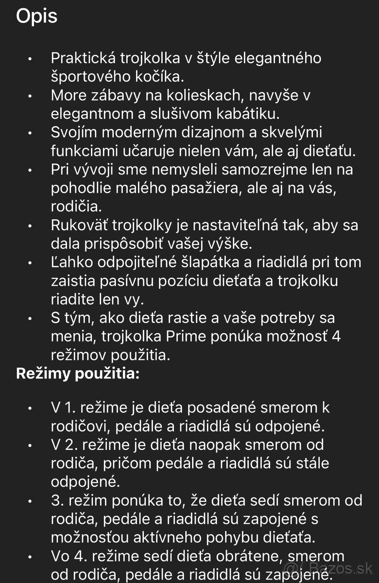 Zopa trojkolka PRIME black - 13