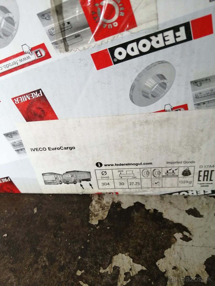 Iveco Daily, DAF, Nissan brzdové kotouče Ferodo - 13