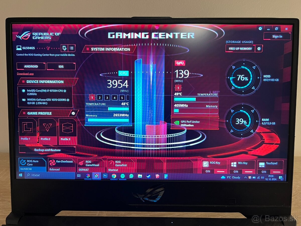 Herný notebook ASUS ROG STRIX SCAR II GL504GS - 13