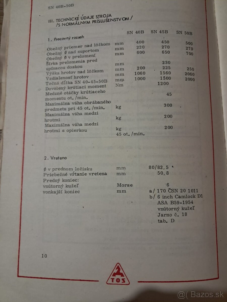 Sústruh SN 50B - 13