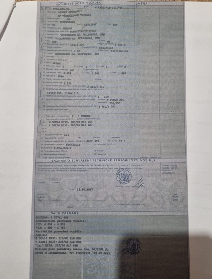 VW Sharan 2,0 TDI 7 míst ODPOČET DPH - 13