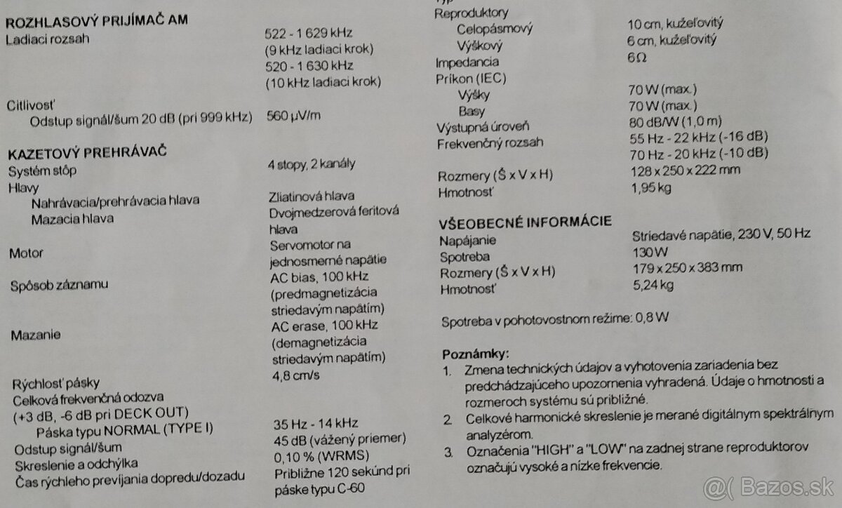 Predám Panasonic CD stereo systém - 13