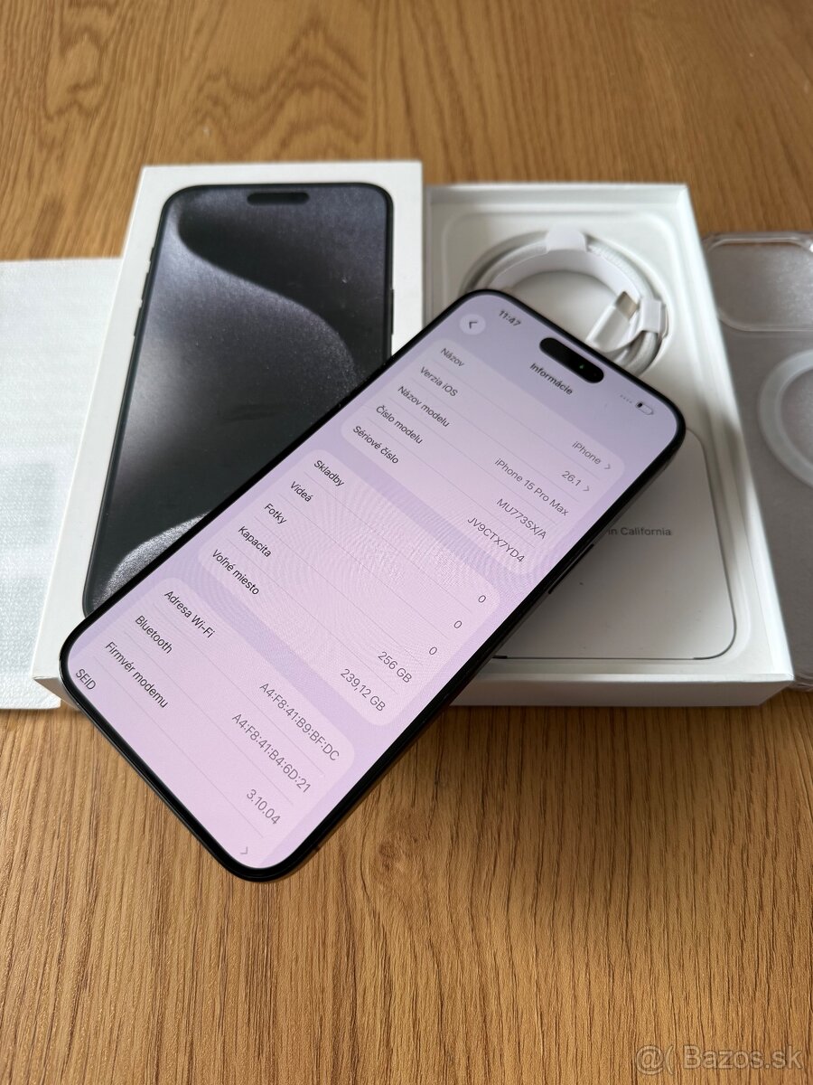 iPhone 15 Pro Max 256 gb Black Titanium v záruke - 13
