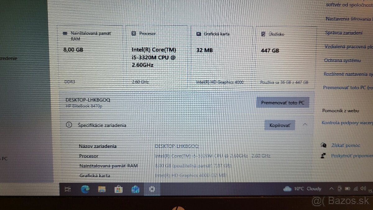 14" HP Elitebook 8470p, i5-3320M, 8GB, 500 GB SSD - 13