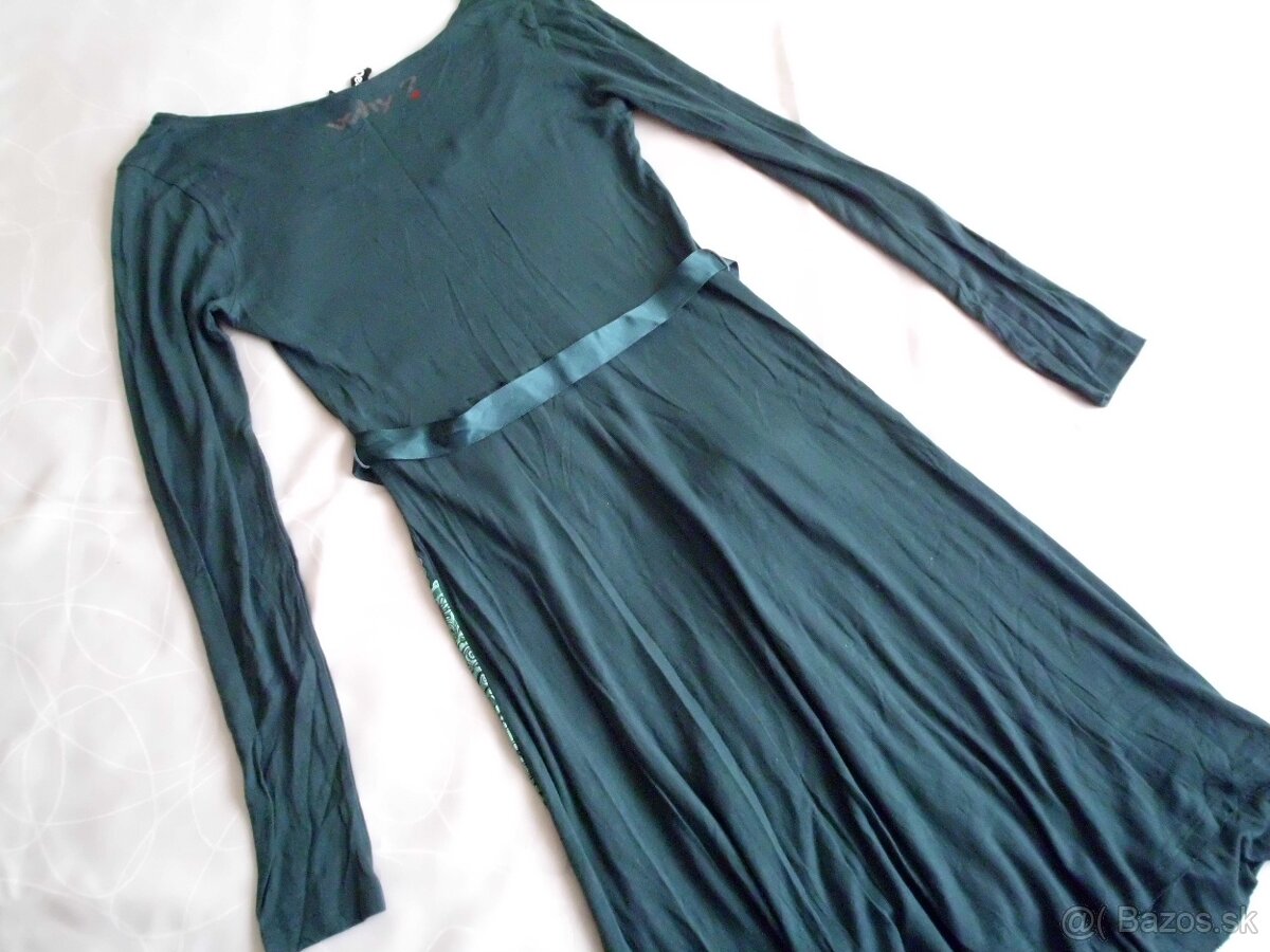 Desigual dámske šaty tmavozelené M - 13
