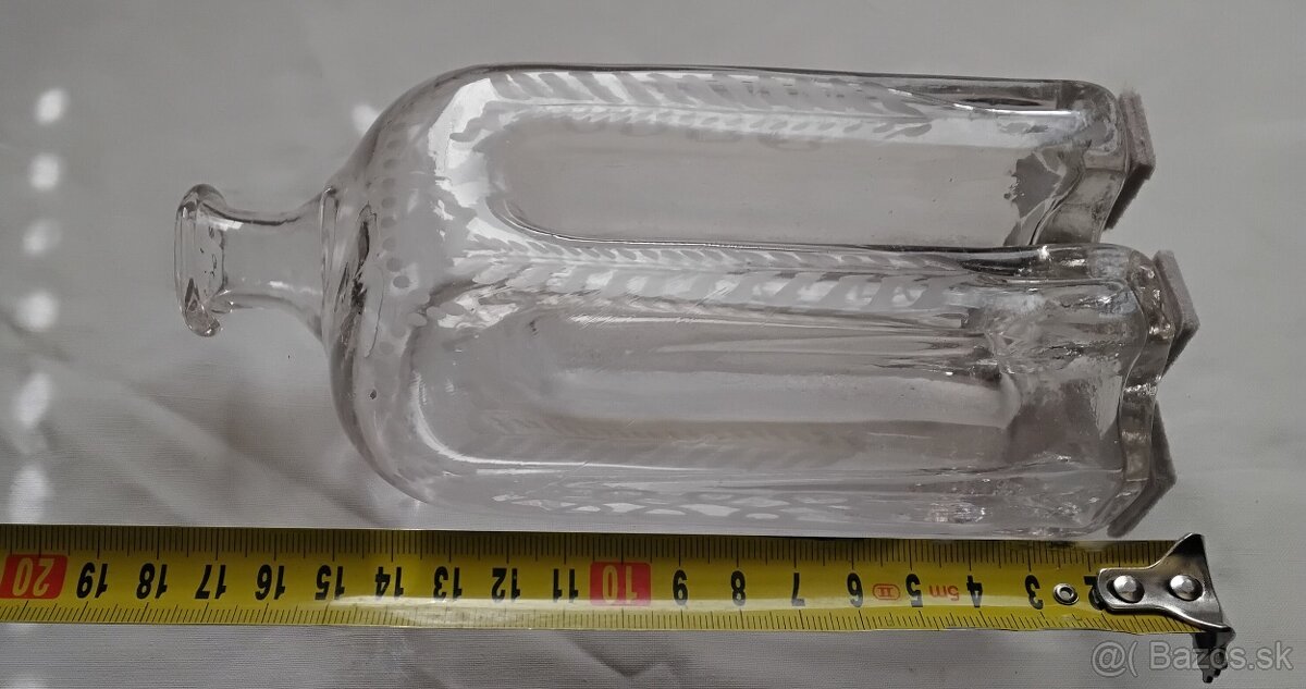 Starozitne sklenene gravirovane flase - 13