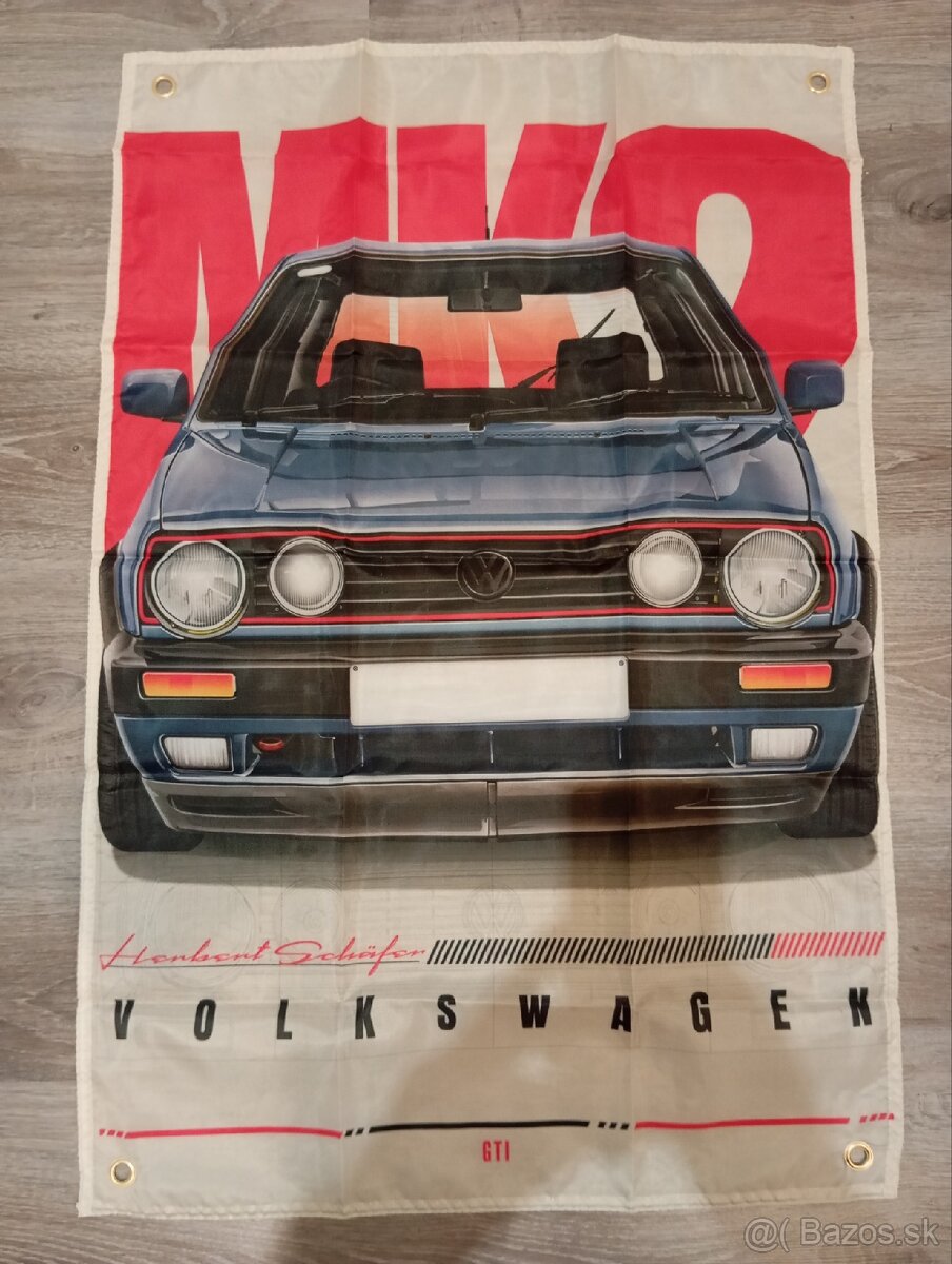 Vlajky VW Golf 1,2,3,GTI,VR6,Hella sport,BBS,R32 - 13