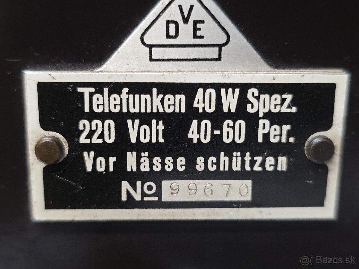 Roky 1929 –1930 ☆ TELEFUNKEN 40 W Spec. - 13
