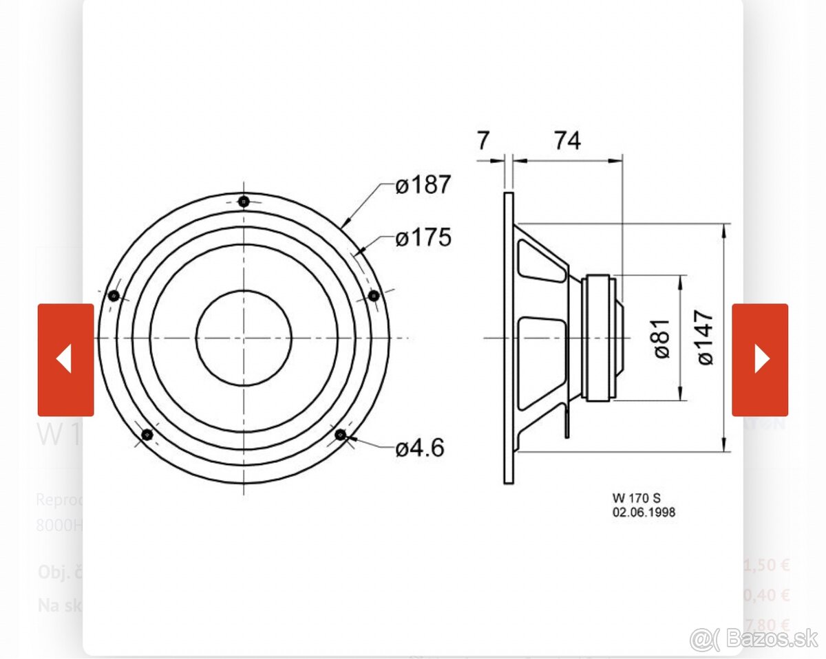 VISATON W 170S-4ohm...50W RMS - 13