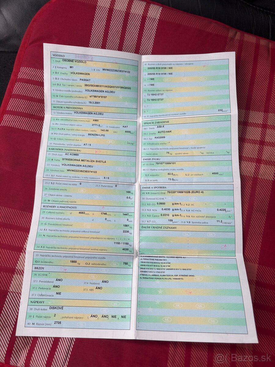 Passat B5,5 2.8 benzin+LPG, kombi automat - 13