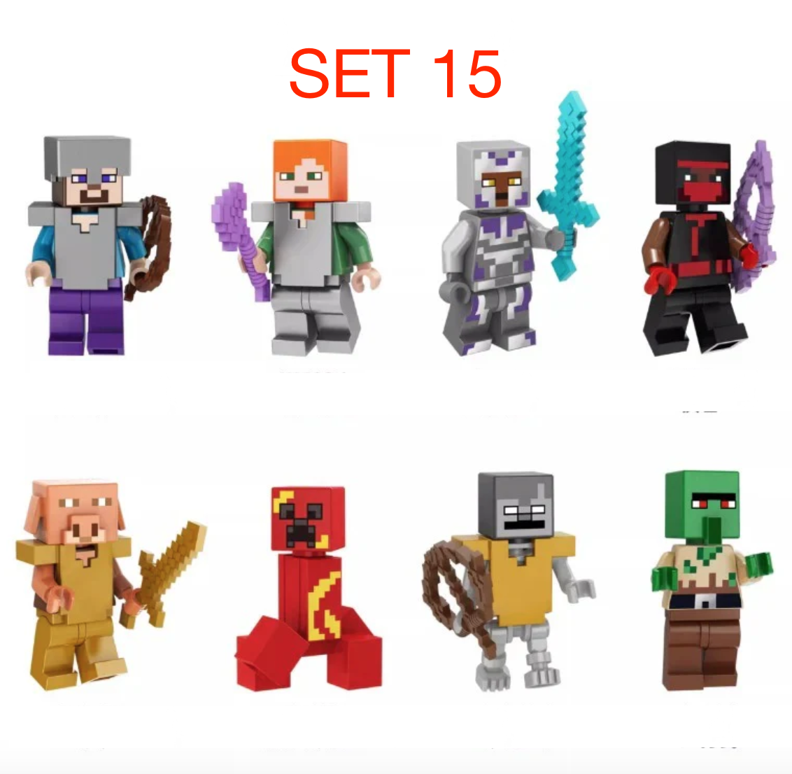 Rôzne figúrky Minecraft - typ lego - nové - 13