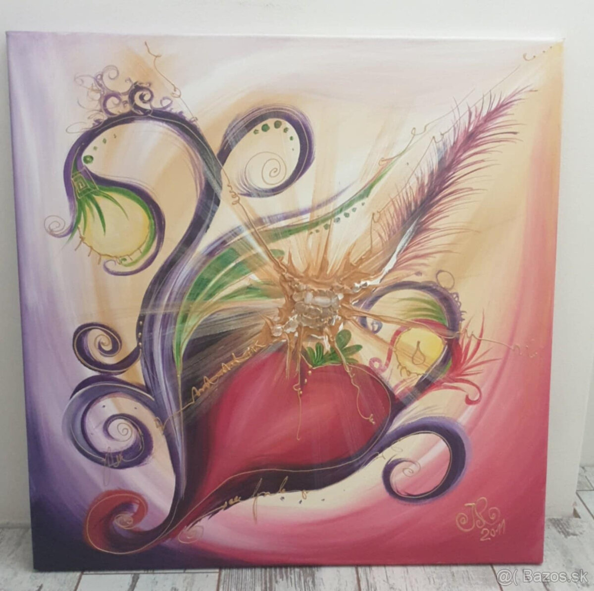 luxusný obraz s krištálom , autor Janka Roselli - 13