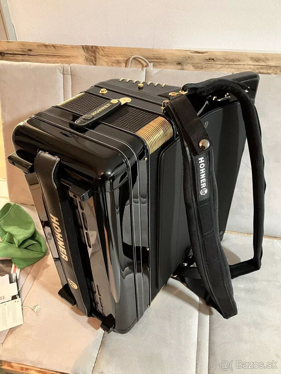 Akordeón, Hohner Morino + V 120 de Luxe, Cassotto, čierny - 13