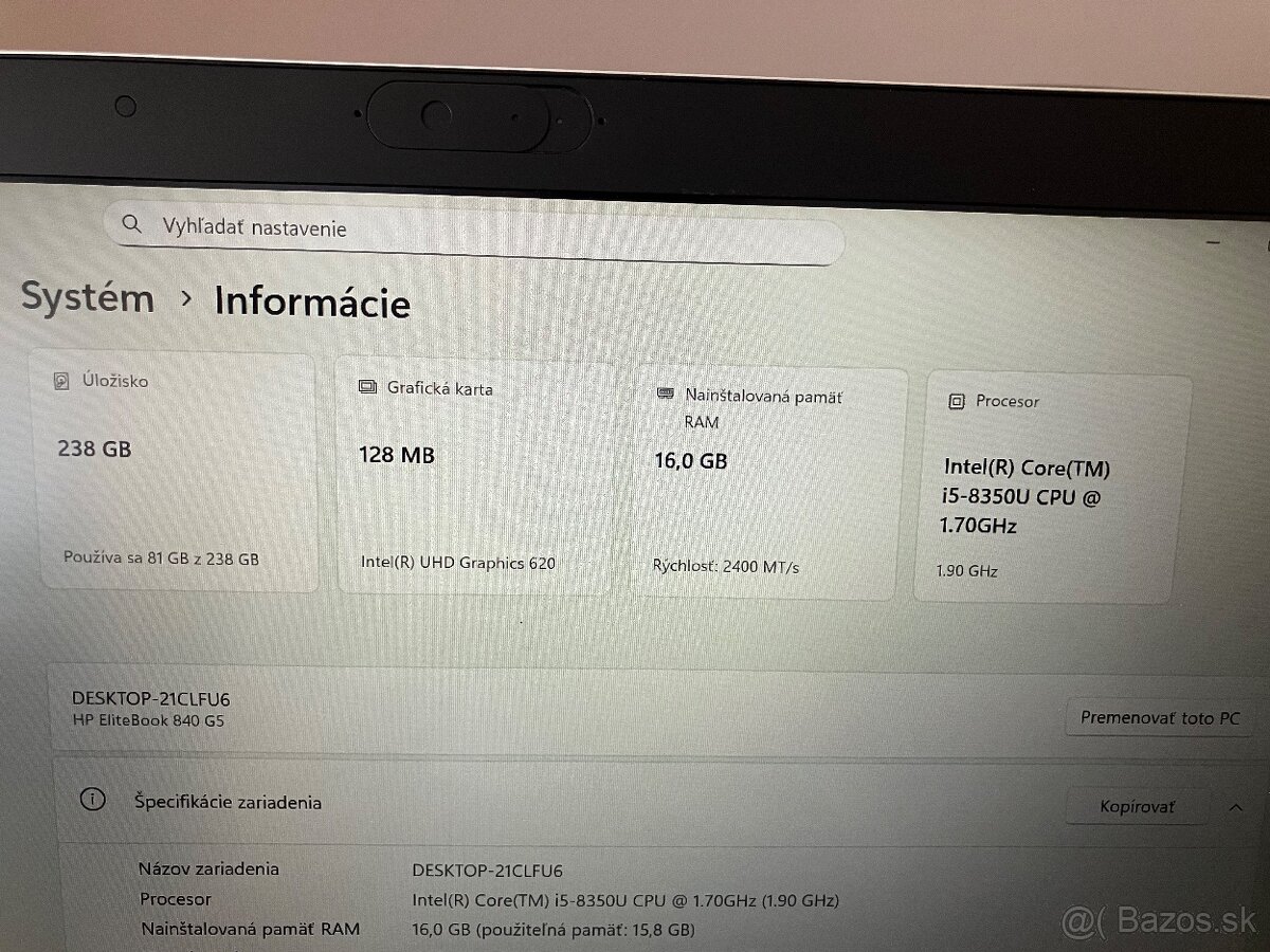 HP Elitebook 840 G5 - 13