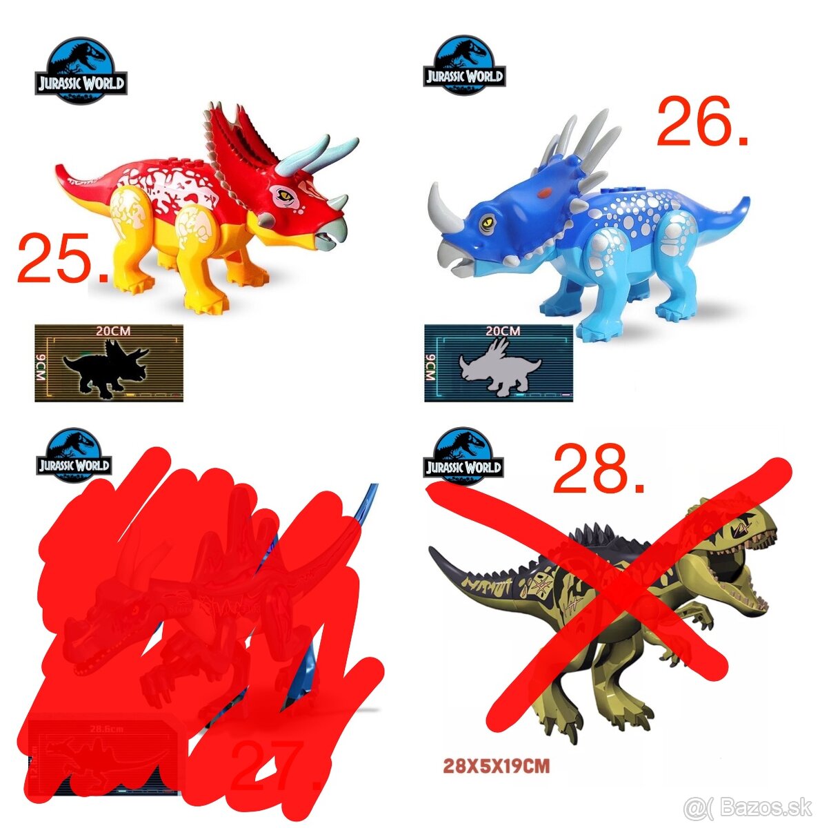 Rôzne dinosaury (8ks) typ lego - nové, nehrané - 13