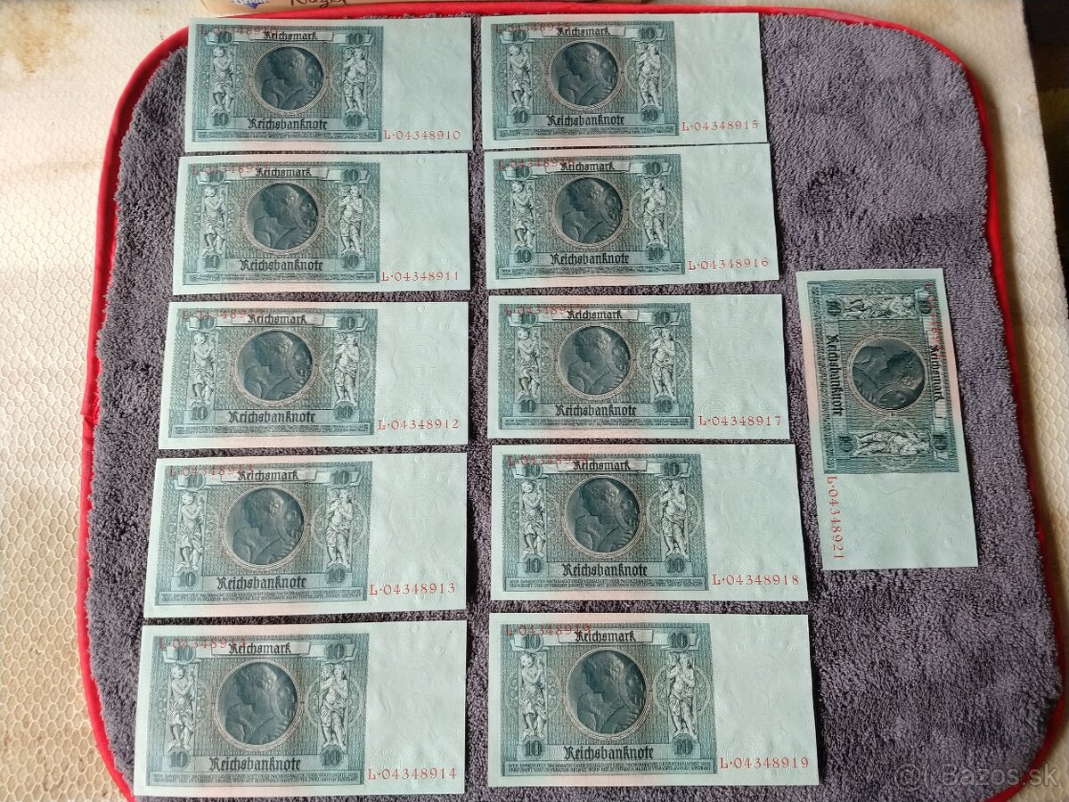 Říšské 10 marky v perfektním stavu - POSTUPKA - 13