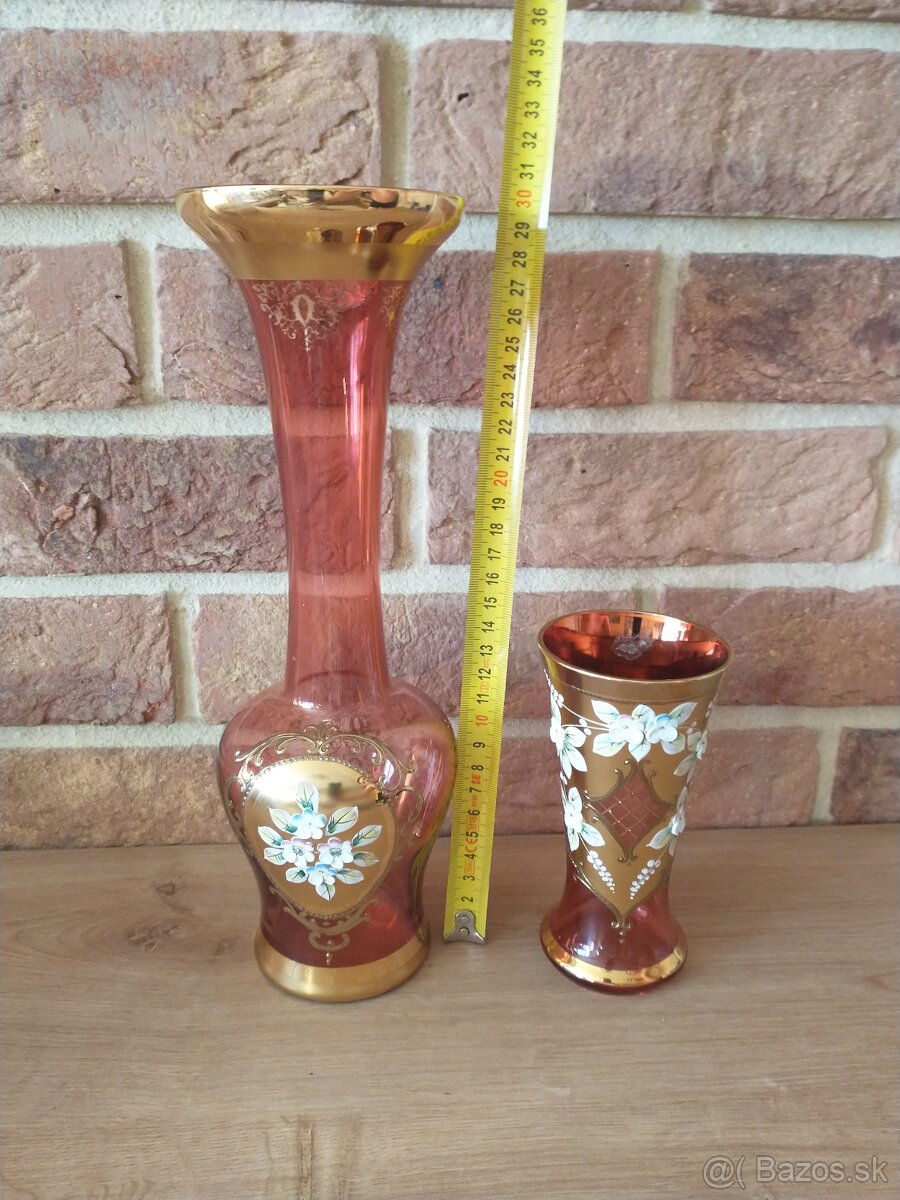 borské sklo, hutné sklo, zlatá zuzana ružová - 13