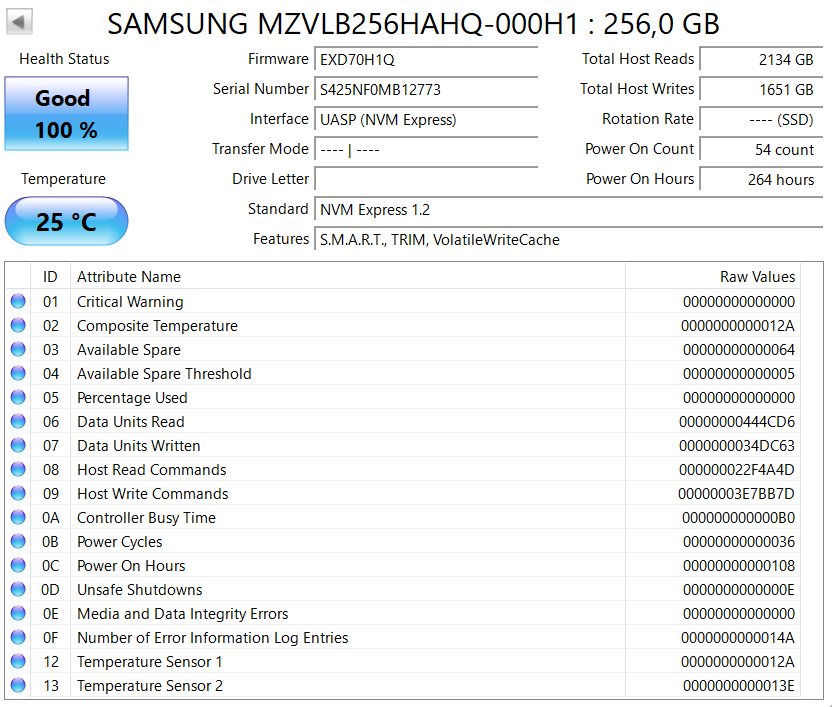 M.2 NVMe SSD Samsung / Intenso / WD / Patriot / Intel 256GB - 13