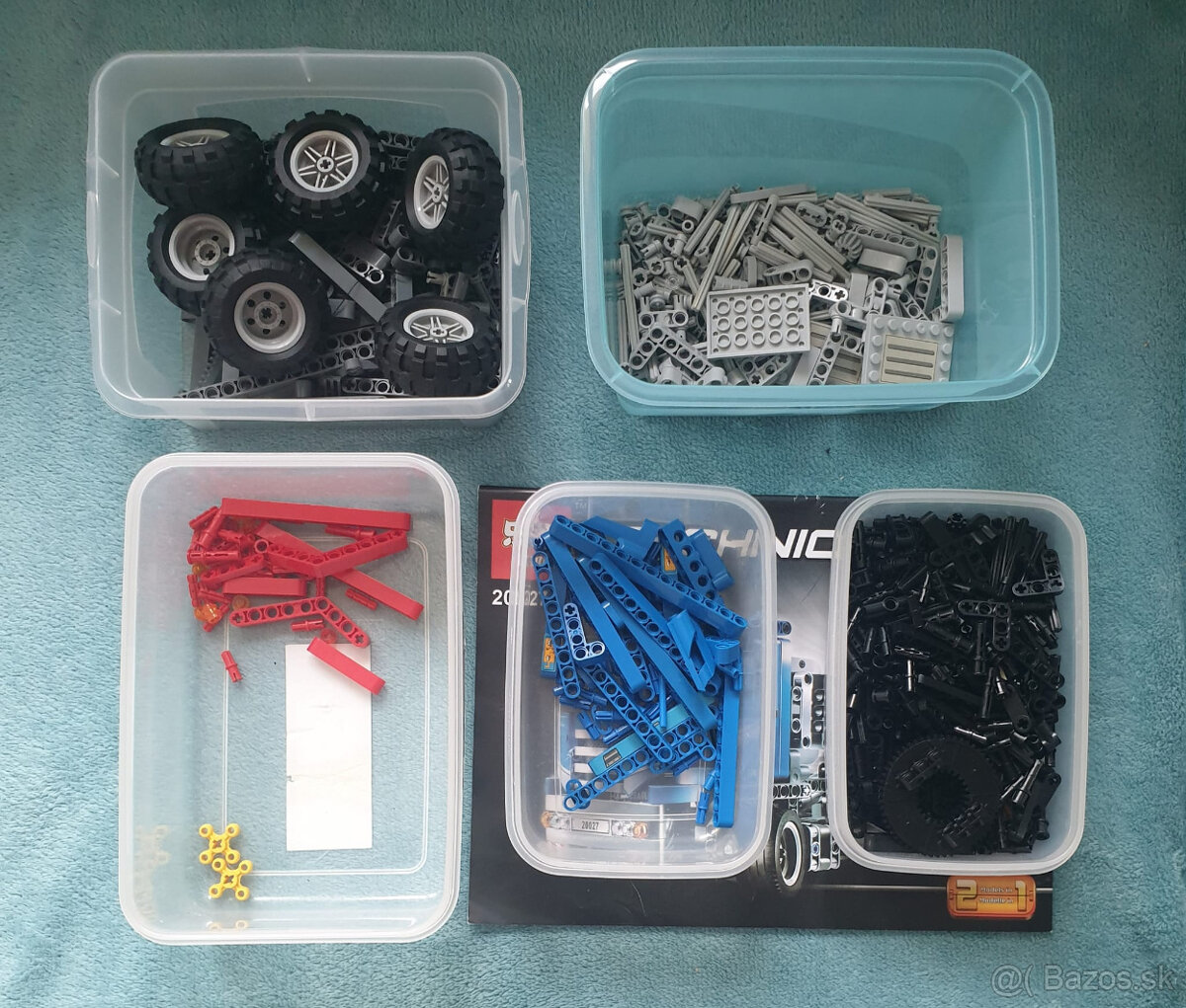 Skladačka- Nákladný voz s kontajnerom na chlp rovnake s lego - 13