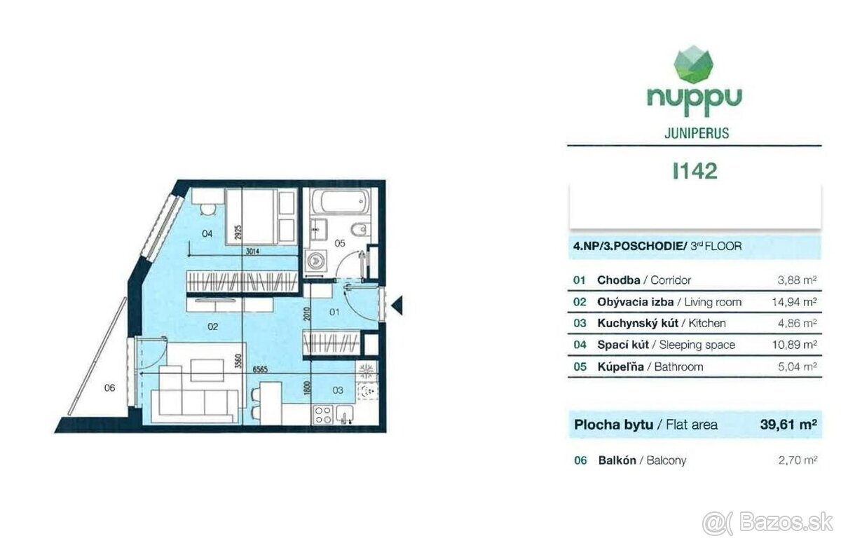 NUPPU - zariadený 2i s GARÁŽOVÝM státím v CENE - 13