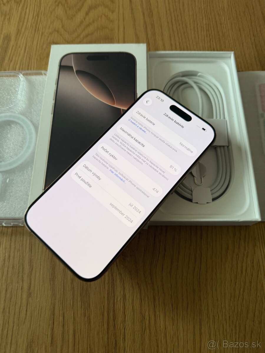 iPhone 16 Pro 256 gb Desert Titanium v záruke +príslušenstvo - 13