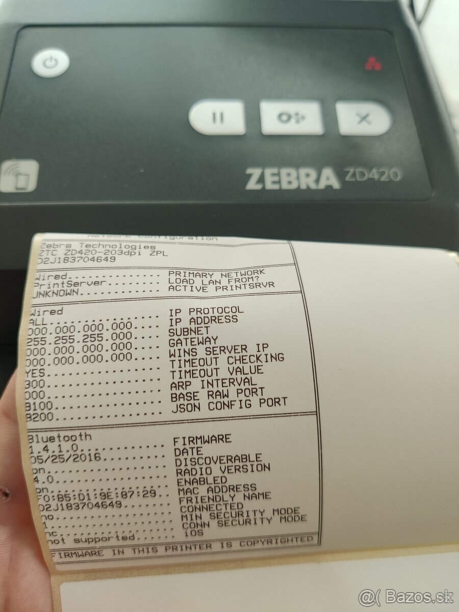 Tlačiareň etikiet Zebra ZD420 ZD 420 DT 203dpi Bluetooth LAN - 13