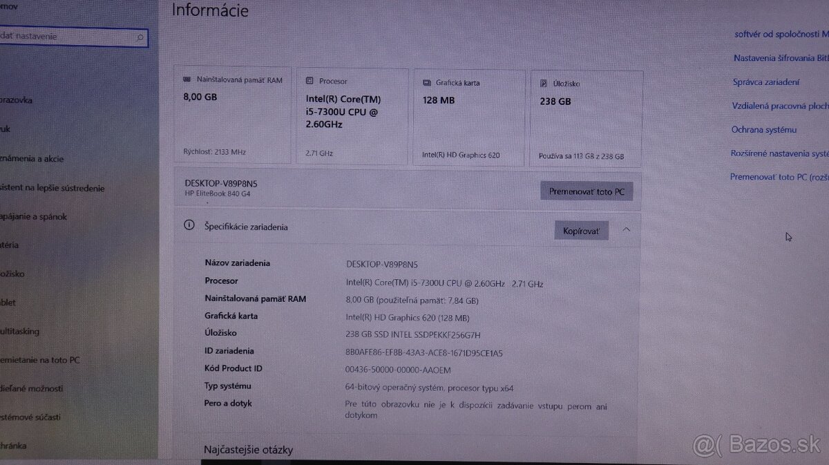 HP EliteBook 840 G4 i5-7300U - 13