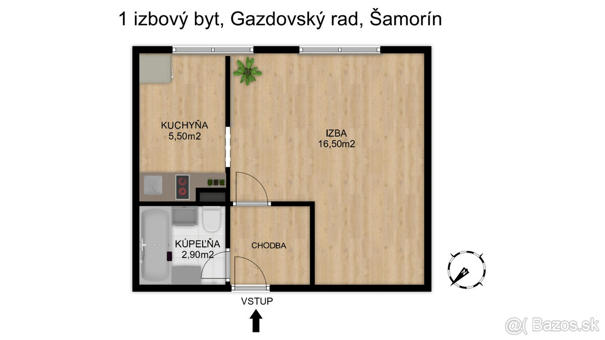 Na prenájom 1-izbový byt v centre Šamorína - 13