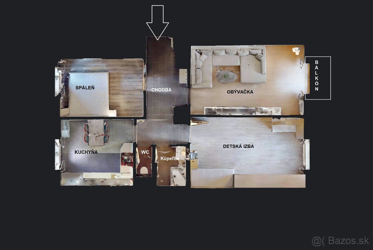 Zariadený 3 izb.tehlový byt s balkónom CENTRUM MESTA - 13