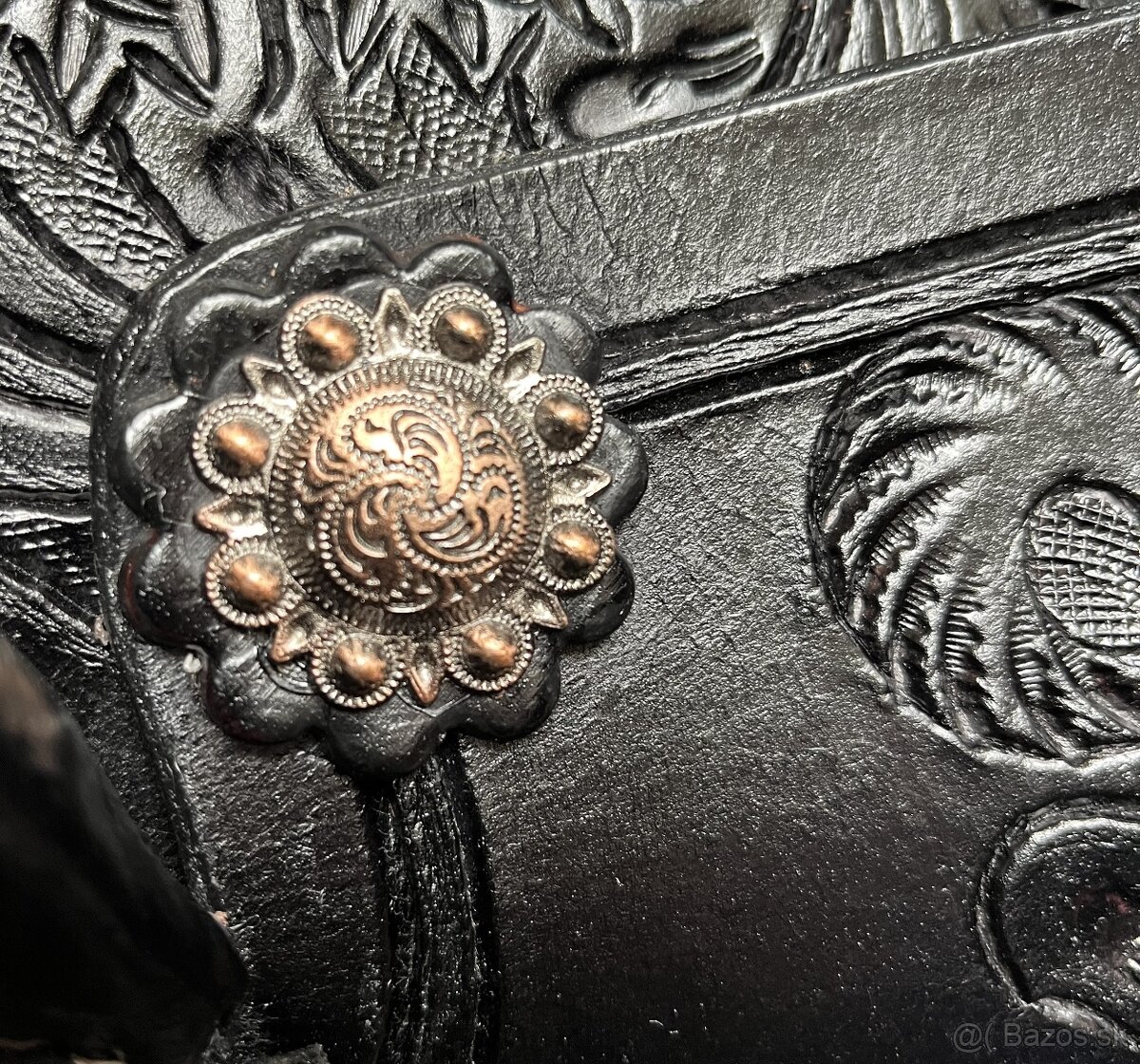 Westernový sedlový komplet 15) černé Floral - 13