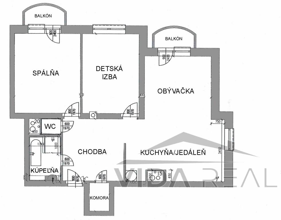 Priestranný 3-izbový byt s dvoma balkónmi v Pezinku, sídlisk - 13