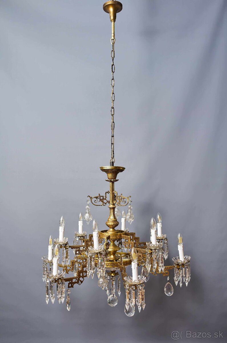 Veľký luster Art Deco na 12 žiaroviek - 13