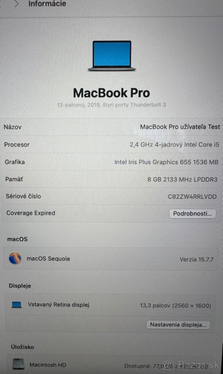 Apple Macbook Pro 2019 13" - 13