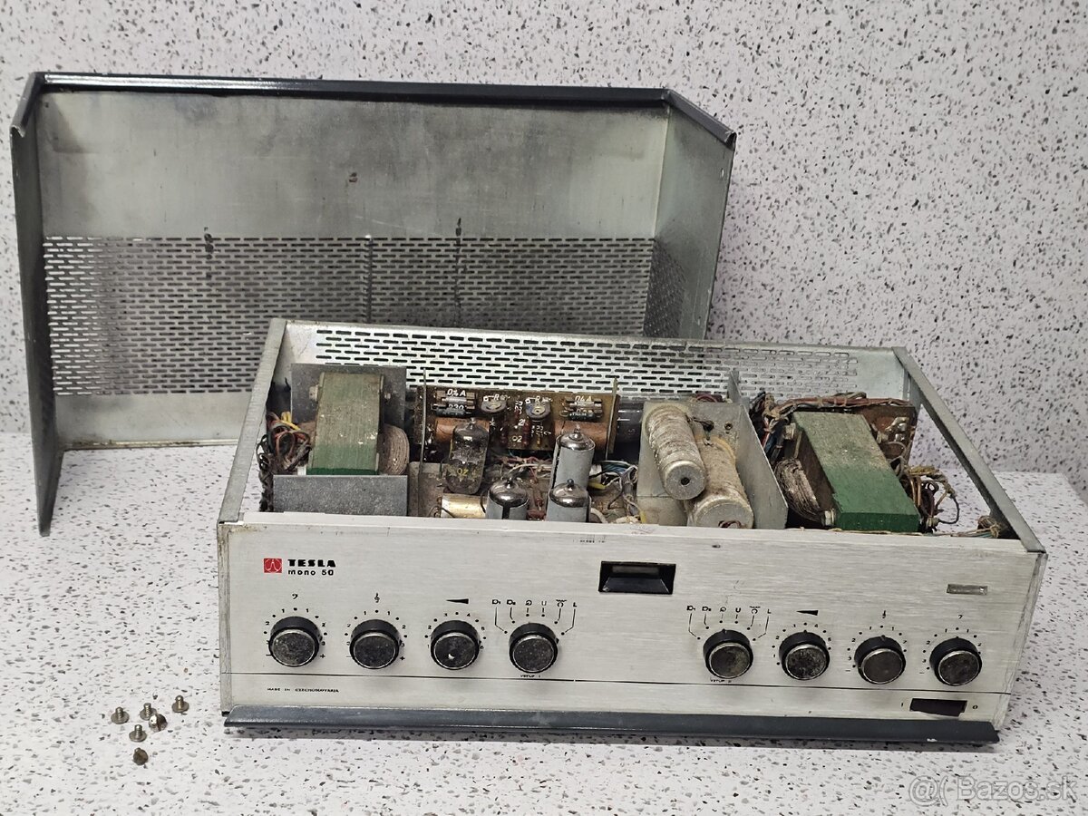 MONO 50 》Tesla AZK405 》Starožitný elektronkový zosilňovač - 13