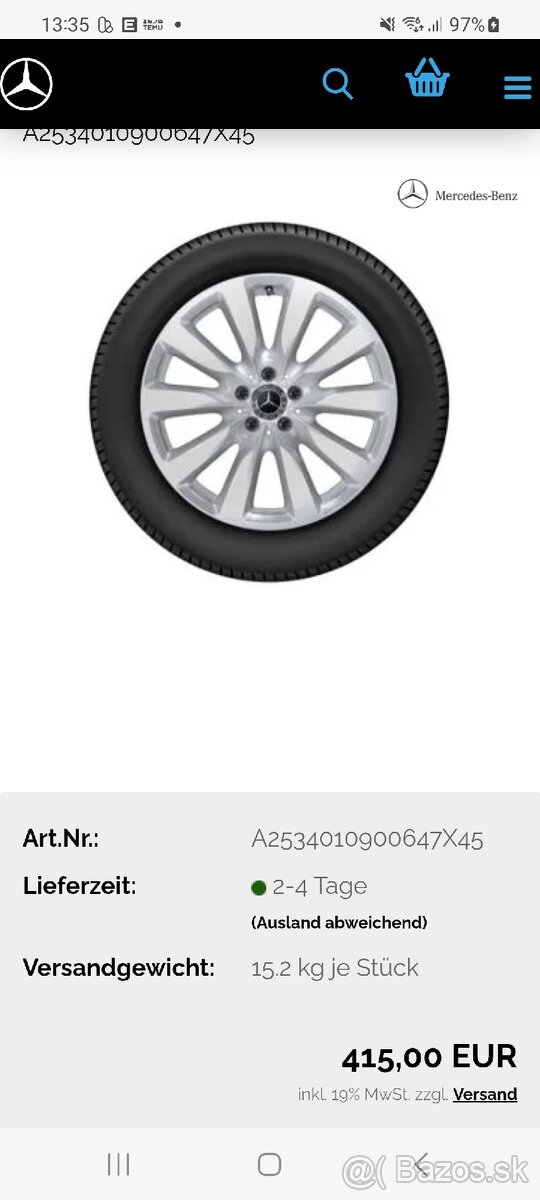 Mercedes GLC r19/w253/w213/Zimné 235/55 R19
5x112 r19 - 13