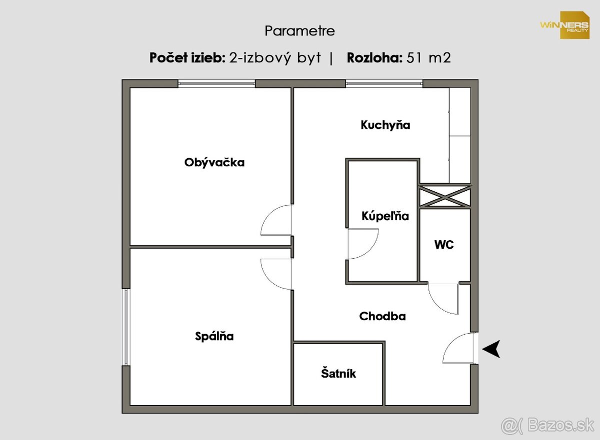 Prenájom - zrekonštruovaný 2i byt s klimatizáciou - 13
