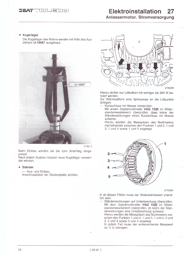 dielenská príručka SEAT TOLEDO 1991 -, 3. zväzok - 13
