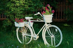 Starý bicykel -  záhradná dekorácia - 13