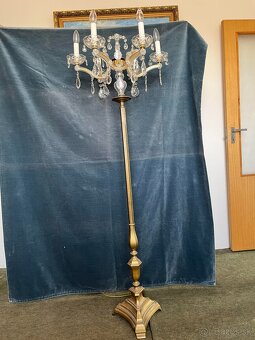 Stojaca lampa - mosadz, krištáľ - 13